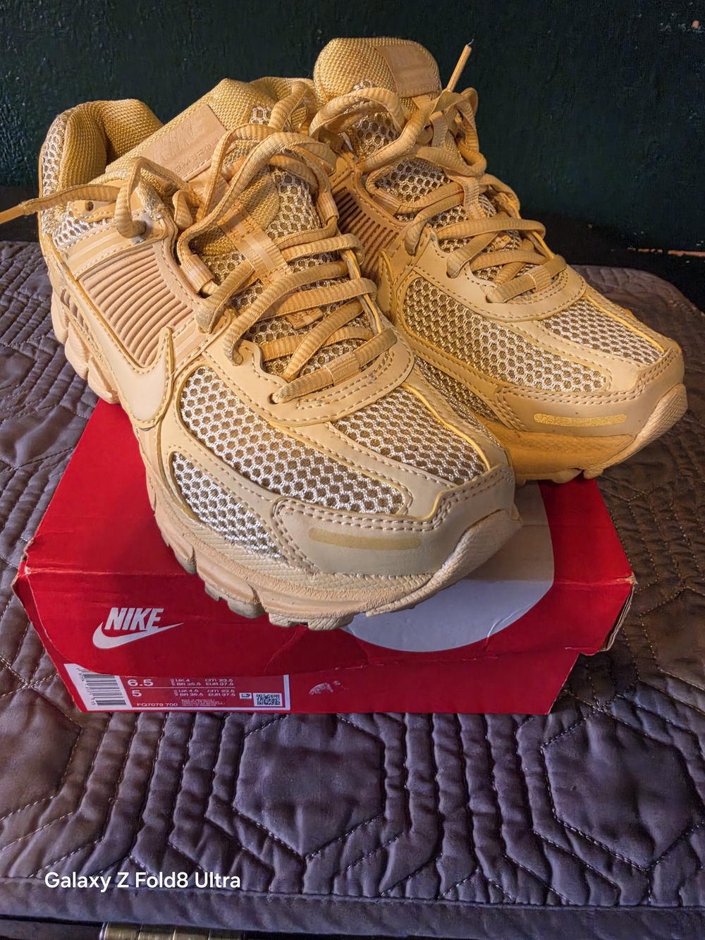 Nike Kids' Mesh Athletic Sneakers - Wheat/Gold